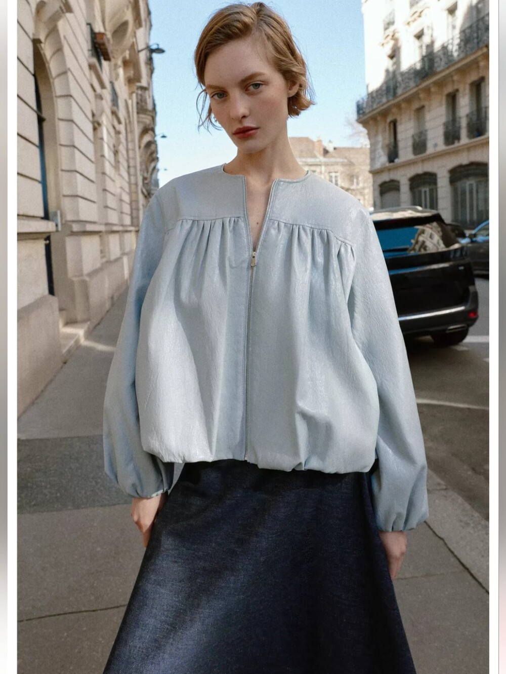 Zara Faux Leather Balloon Jacket